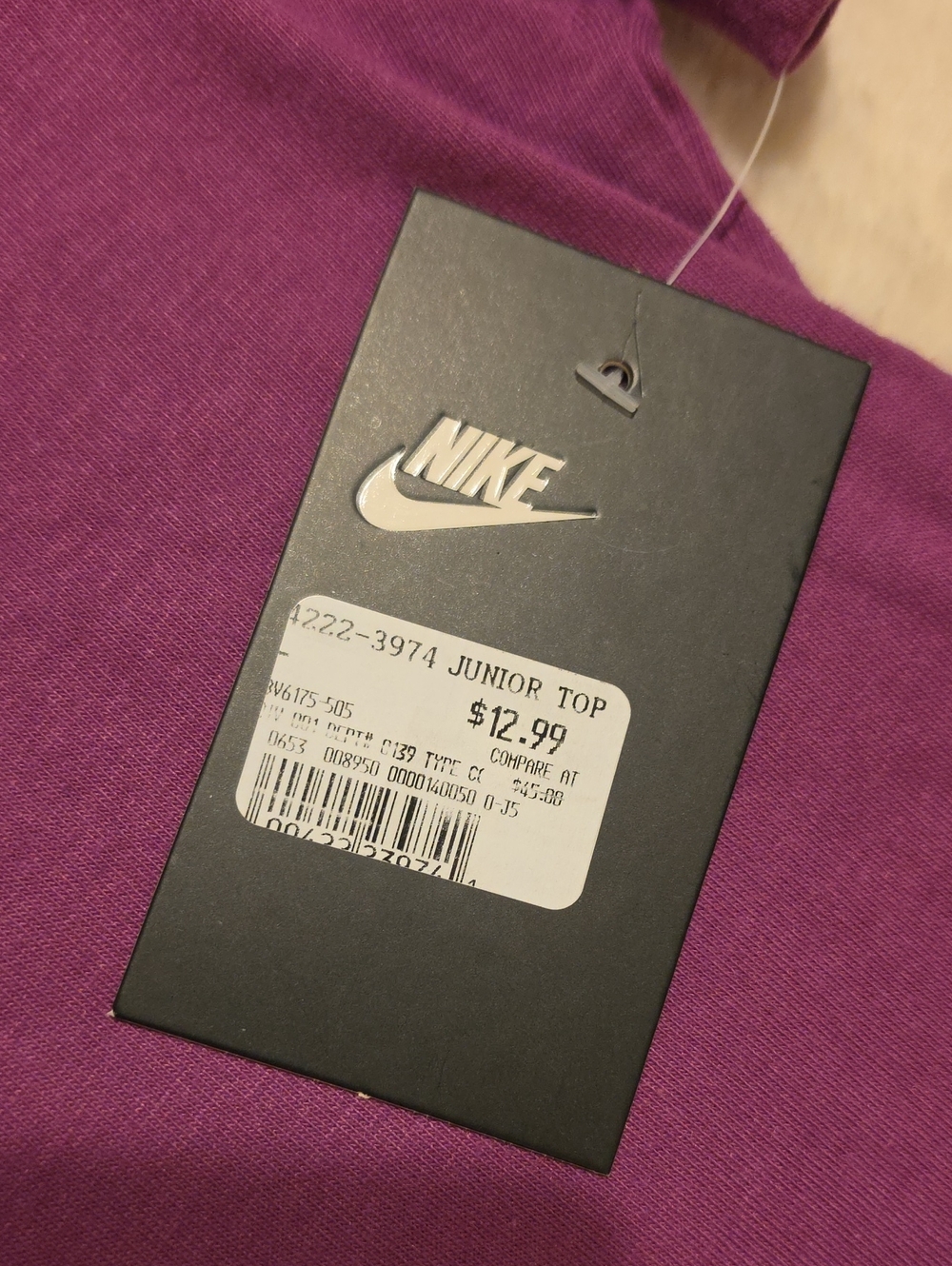 NWT Nike Purple Crop Logo Tee Juniors Size M - Picture 4 of 12